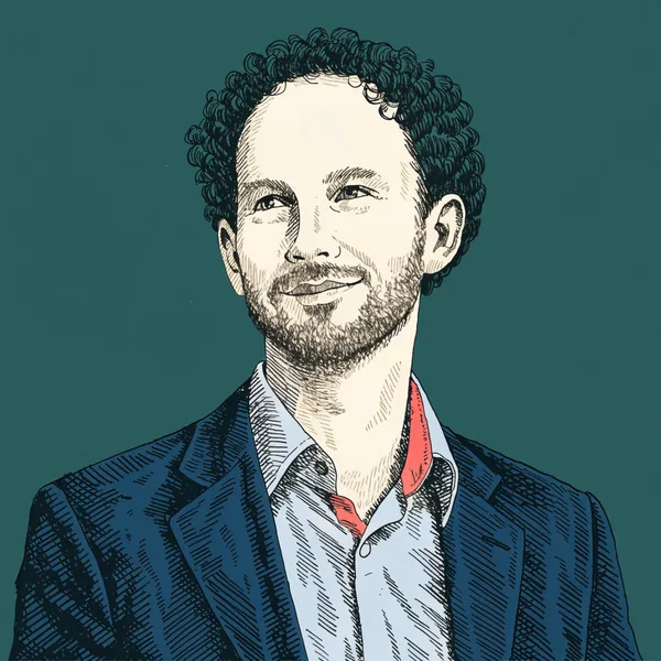 Illustrert portrett av Jonas Bjarne Johansen Andreassen